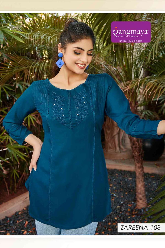 Zareena By Rangmaya Rayon Tunic Ladies Top Wholesalers In Delhi